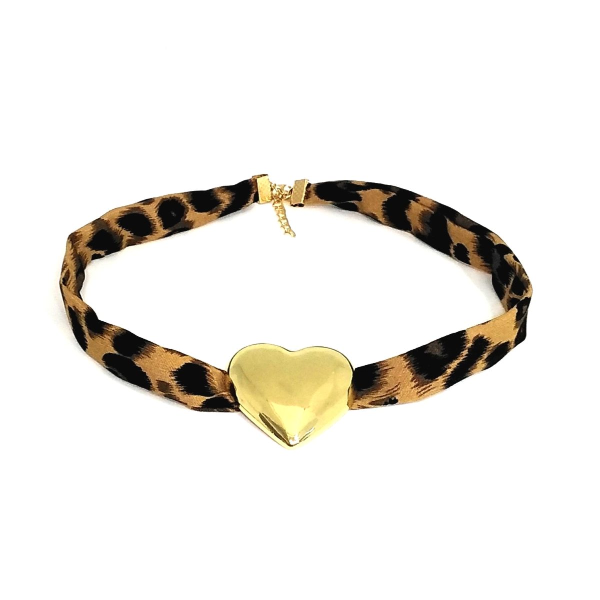 Choker leopard με καρδιά