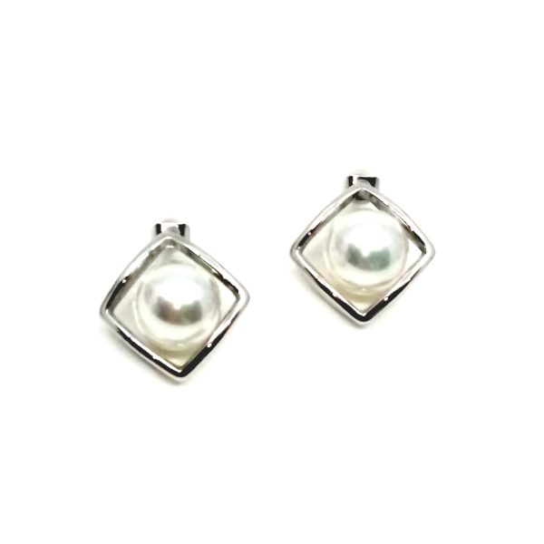 Button Earrings με πέρλες Legola