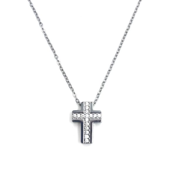 Σταυρός με αλυσίδα και πέτρες zircon