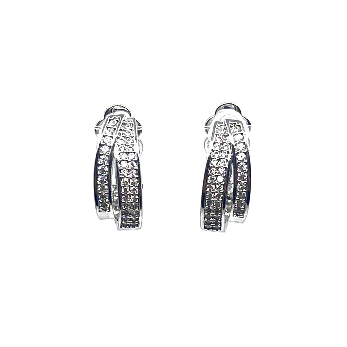 Σκουλαρίκια με κλιπ και πέτρες zircon
