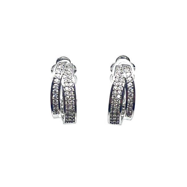 Σκουλαρίκια με κλιπ και πέτρες zircon