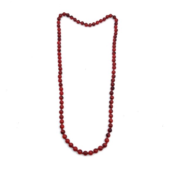 Κολιέ μακρύ με κόκκινες χάντρες