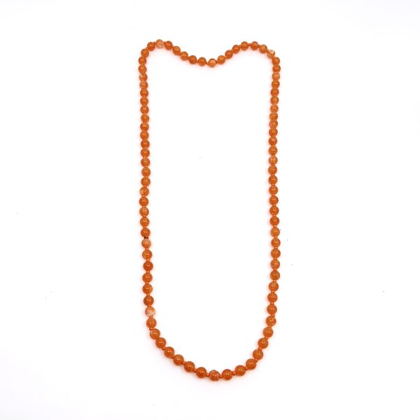Κολιέ μακρύ με πορτοκαλί χάντρες