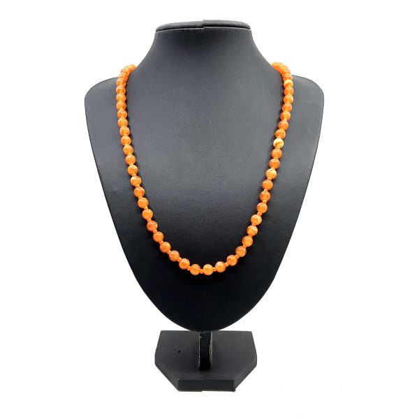 Κολιέ μακρύ με πορτοκαλί χάντρες