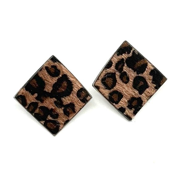 Σκουλαρίκια animal print από ατσάλι