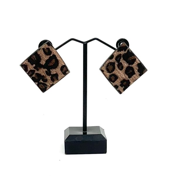 Σκουλαρίκια animal print από ατσάλι